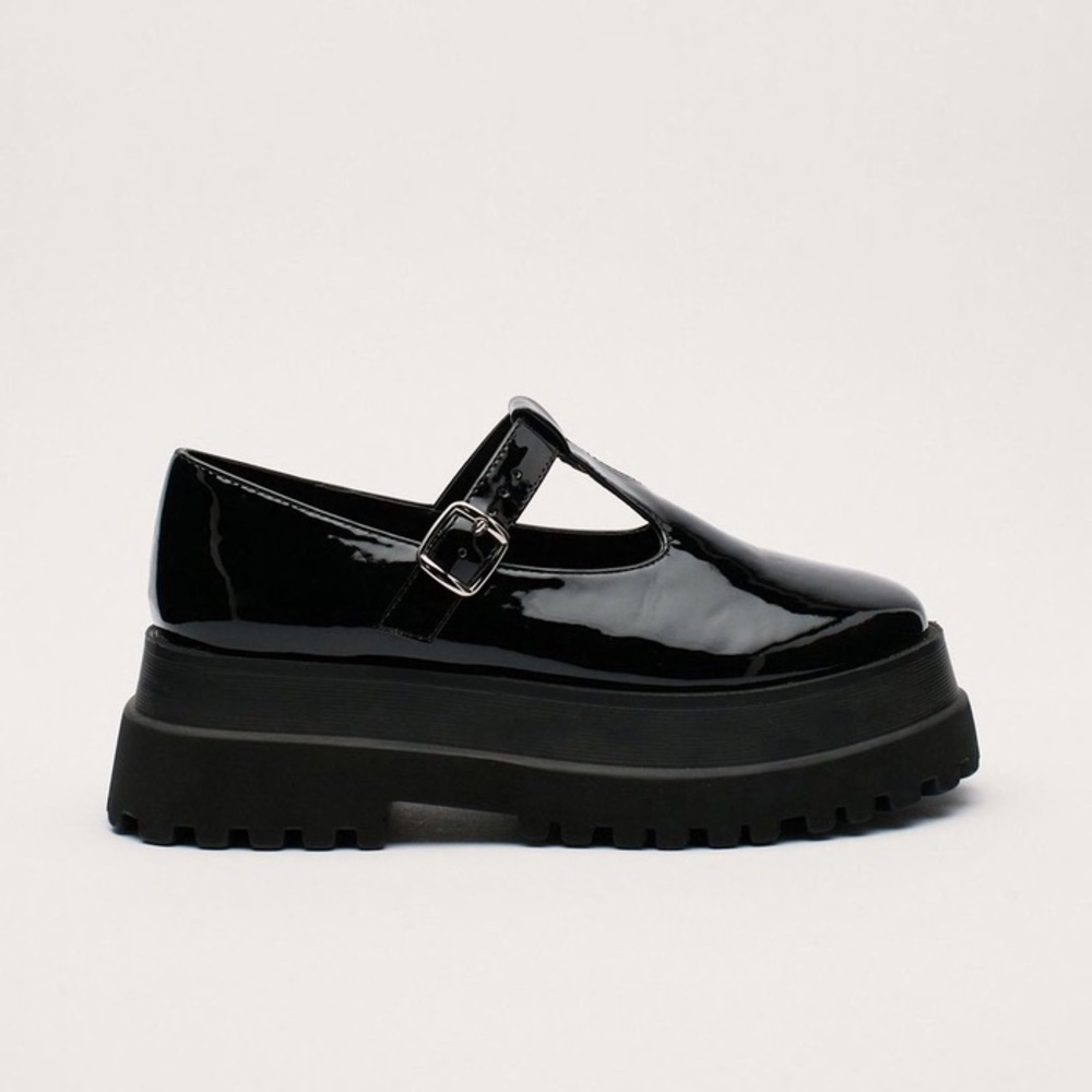 Nasty Gal Patent Vegan Leather Platform Mary Janes